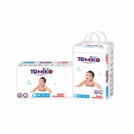 ПОДГУЗНИКИ ДЕТСКИЕ TOMIKO M (5-10 КГ) 64 ШТ. TOMIKO PREMIUM SOFT